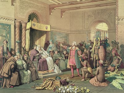 Columbus at the Royal Court of Spain in Barcelona by Victor A. Searles